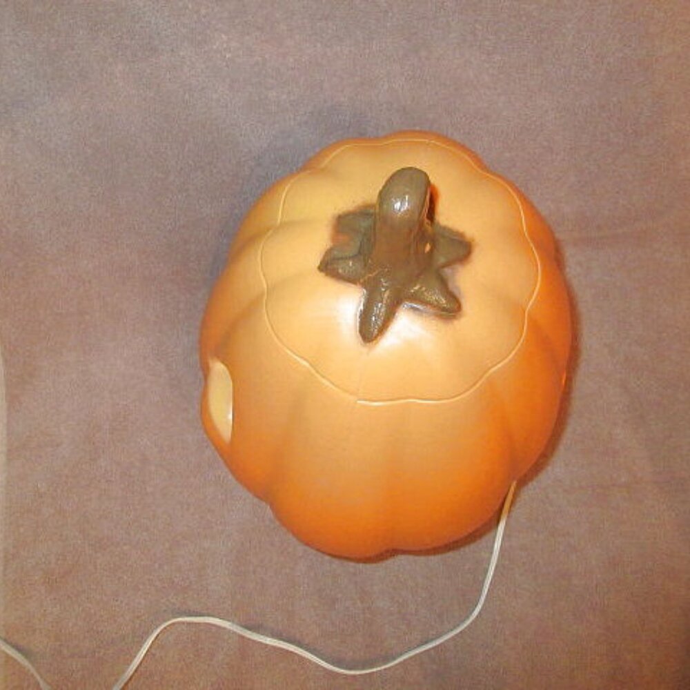 Vtg Halloween Blow Mold Light-Up Jack O Lantern Pumpkin XL 16" Yard Home Decor - Picture 8 of 12